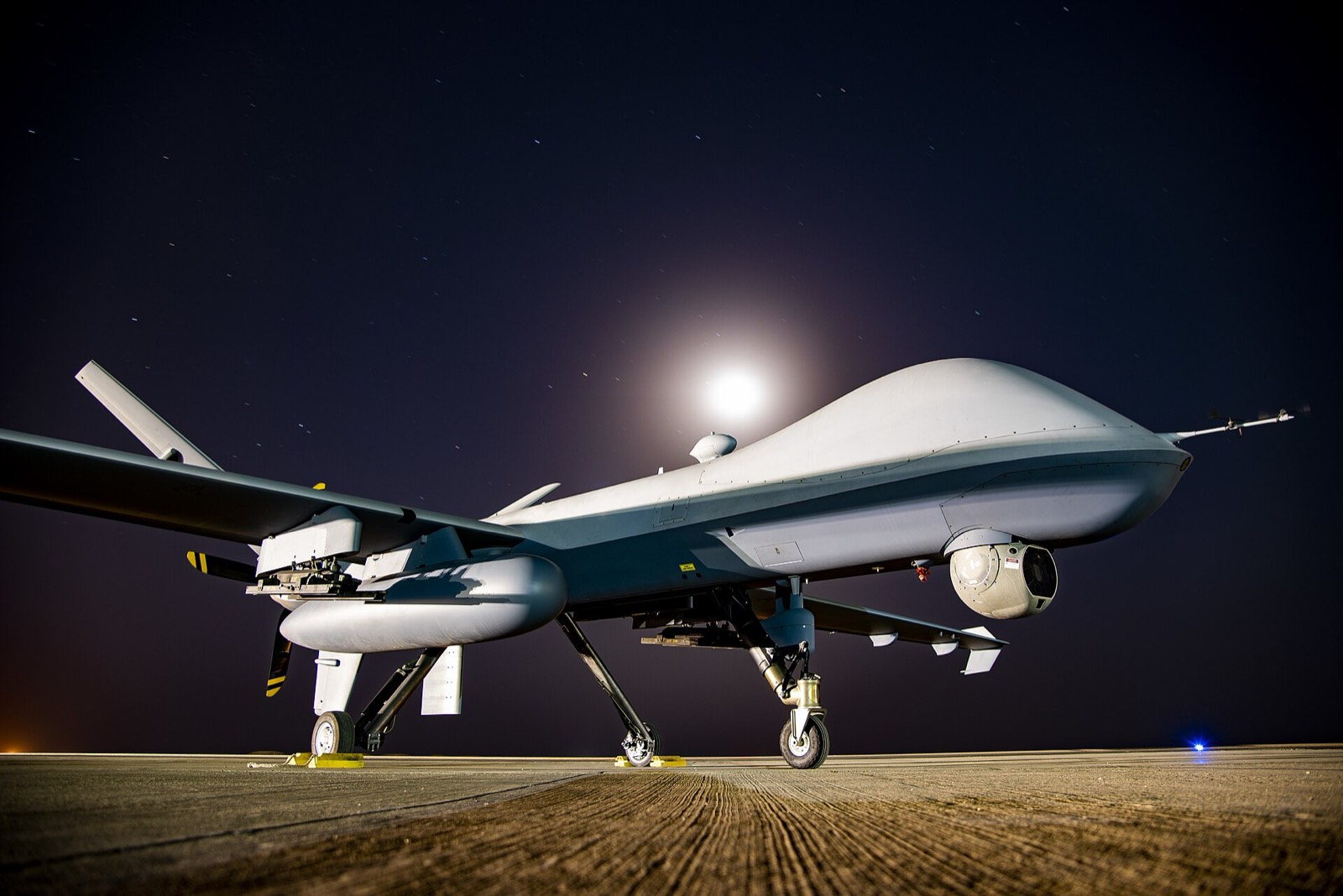 MQ-9 Reaper unmanned aircraft on the flight line