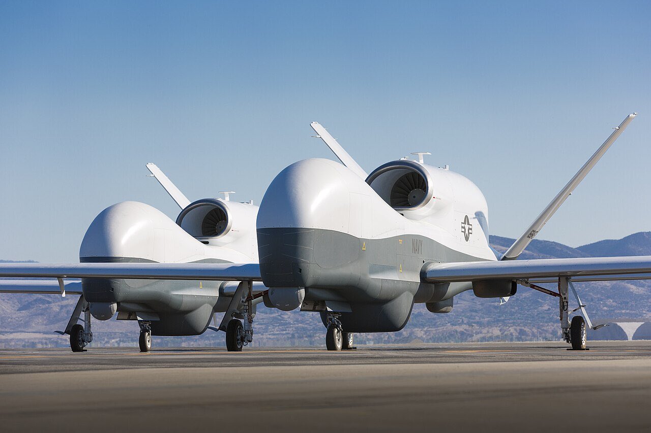 MQ-4C Triton maritime surveillance drones on the ramp